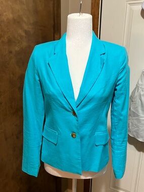 Harve Benard Turquoise Two-Button Fully lined Blazer Never Worn MUST Love Color